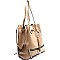 QS1172-LP  Drawstring 2 Way Soft Bucket Hobo Tote