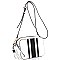 Striped  Tassel Accent Center Cross Body Camera Bag