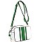 Striped  Tassel Accent Center Cross Body Camera Bag