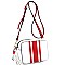 Striped  Tassel Accent Center Cross Body Camera Bag