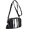 Striped  Tassel Accent Center Cross Body Camera Bag