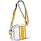 Striped  Tassel Accent Center Cross Body Camera Bag