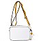 Striped  Tassel Accent Center Cross Body Camera Bag