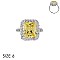 ELEGANT LARGE YELLOW CZ CENTER STONE RING SLR1692