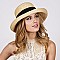 Trendy Medium Raffia Up Brim Hat With Long Black Bow SLRAF1341