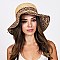 Summer 2 Tone Crochet Raffia Hat With Tie