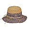Summer 2 Tone Crochet Raffia Hat With Tie