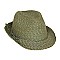 Fashionable Sewn Braid Raffia Fedora