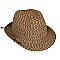 Fashionable Sewn Braid Raffia Fedora