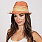 Fashionable Sewn Braid Raffia Fedora With Trim