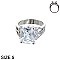 LARGE RECTANGULAR GEM CUBIC ZIRCONIA ENGAGEMENT RING SLRC5546SI