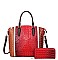 Crocodile Satchel Set With Wallet