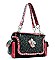 Western Rhinestone Fleur De Lis Chained Shoulder Bag