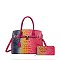 2 IN 1 Crocodile Tie-dyed Satchel + Wallet
