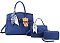 3-IN-1 Exeptional Large Size Scarfed Satchel Set With Teddy Bear