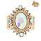 JUMBO CRYSTAL VINTAGE STYLE SUNBURST HALO STRETCH RING