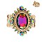 JUMBO CRYSTAL VINTAGE STYLE SUNBURST HALO STRETCH RING