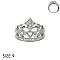 Cubic Zirconia Stone Encrusted Crown Sized Ring SLRZ3920SI