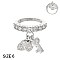 CUBIC ZIRCONIA DANGLY HEART & KEY RING SLRZ6202SI