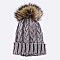 Raccoon Fur PomPom Knit Beanie