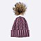 Raccoon Fur PomPom Knit Beanie