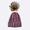 Raccoon Fur PomPom Knit Beanie