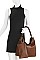 3 IN 1 TRENDY SMOOTH BRAID HANDLE HOBO BAG