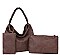 3 IN 1 TRENDY SMOOTH BRAID HANDLE HOBO BAG