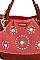 NICOLE LEE LONG STRAP MULTI RHINESTONE SATCHEL