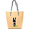 S0365-LP Rabbit Illustration Cute 2-Tone Tote