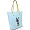 S0365-LP Rabbit Illustration Cute 2-Tone Tote