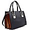 S0479-LP Multi-colored Accordion Side Metal Accent Satchel