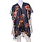 Stylish Floral Print Ruana w/ Tassels SLS2048