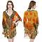 GLAM STONE STUDDED MIXED SAFARI PRINT PONCHO SLS2061