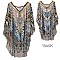 ROBUST STONE STUDDED MIX SAFARI PRINT PONCHO SLS2063