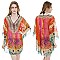 ENCHANTING STONE STUDDED MIXED PRINT PONCHO SLS2064