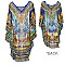 MYTHICAL STONE STUDDED MIXED PRINT PONCHO SLS2066