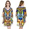 MYTHICAL STONE STUDDED MIXED PRINT PONCHO SLS2066