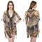 MAJESTIC STONE STUDDED MIX SAFARI PRINT SLEEK PONCHO SLS2068