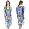 Stunning in Blue Mix Print Long kimono SLS2072