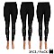 PACK OF 3 PIECES CHIC FLOWER RHINESTONED KNEE LEGGINGS SLS2124