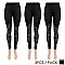PACK OF 3 PIECES STYLISH FLORAL VINE RHINESTONED KNEE LEGGINGS SLS2125