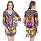 LAVISH STONE STUDDED MIX SAFARI PRINT SLEEK PONCHO SLS2129