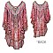 SEXY-IN-PINK STONE STUDDED MIX SAFARI PRINT SLEEK PONCHO SLS2130