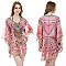 SEXY-IN-PINK STONE STUDDED MIX SAFARI PRINT SLEEK PONCHO SLS2130