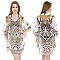 FIERCE STONE STUDDED MIX SAFARI PRINT SLEEK PONCHO SLS2131