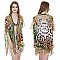 STYLISH STONE STUDDED MIX SAFARI PRINT SLEEK PONCHO