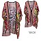 SILKY STONE STUDDED JUNGLE PRINT KIMONO