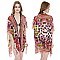 SILKY STONE STUDDED JUNGLE PRINT KIMONO