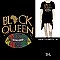 FASHIONABLE BLACK QUEEN RHINESTONE Short-Sleeved SHIRT